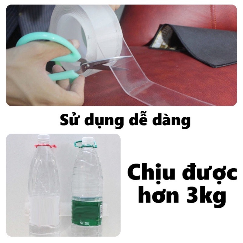5 MÉT Băng keo trong Acrylic 2 mặt siêu dính 5 Mét,dính mọi bề mặt phẳng