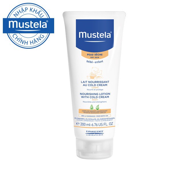 Sữa Dưỡng Da Toàn Thân Cho Trẻ Sơ Sinh & Em Bé Da Khô Mustela Nourishing Lotion With Cold Cream 200ml
