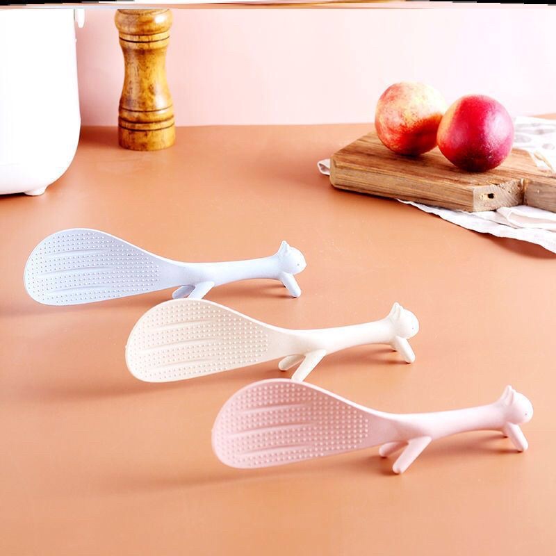 Muôi muỗng xới xơm tự đứng hình SÓC siêu cưng - Vá múc cơm nhựa lúa mạch chống dính chịu nhiệt cao an toàn