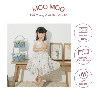 Váy cheek voan điệu đà cho bé gái phối bèo xinh xắn