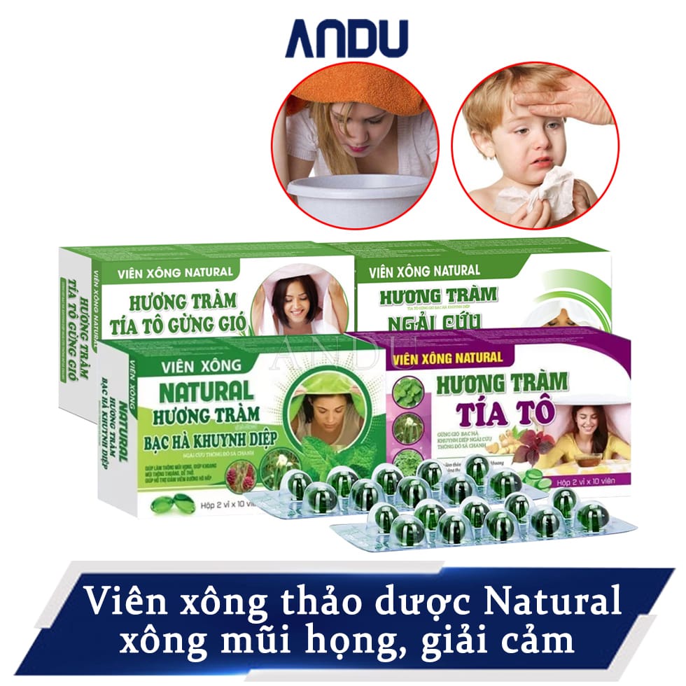 Viên Xông Thảo Dược Natural Hương Tràm, Xông Mũi Và Giải Cảm Hiệu Quả