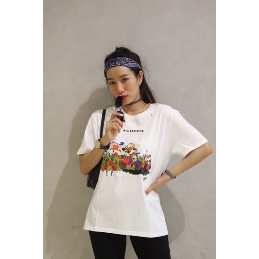 Áo phông nam/ áo phông nữ 𝗚𝗨𝗖𝗖𝗜 x 𝗗𝗶𝘀𝗻𝗲𝘆, chất cotton cao cấp, full tag mác túi zip hãng