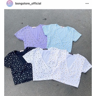 Áo croptop đắp chéo ngực hoa nhí về đủ màu