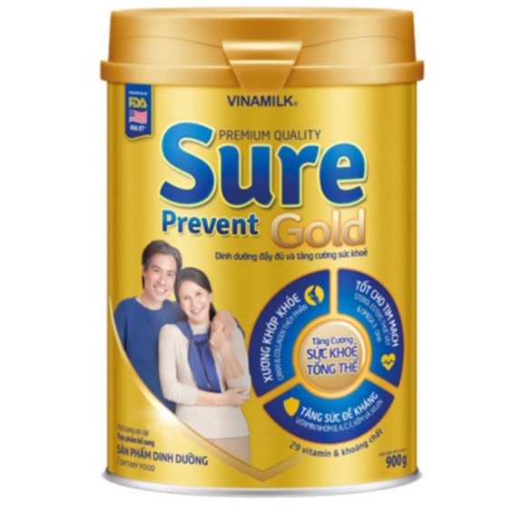 Sữa bột Vinamilk Sure Prevent 900g (Hộp thiếc)