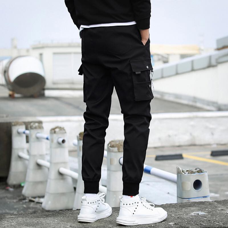 Quần Jogger Kaki Nam Nữ Túi Hộp Full Đen Unisex Chất Dày Dặn