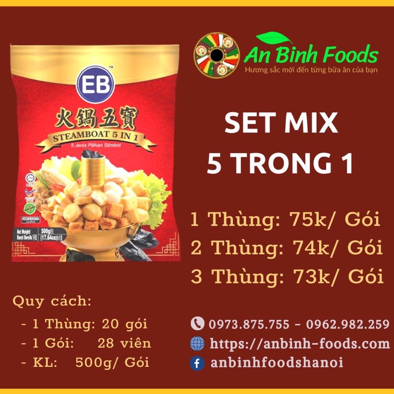 500g Set viên thả lẩu 5 trong 1 Full box - đậu hũ phô mai malaysia - viên thả lẩu 5 trong 1 | BigBuy360 - bigbuy360.vn