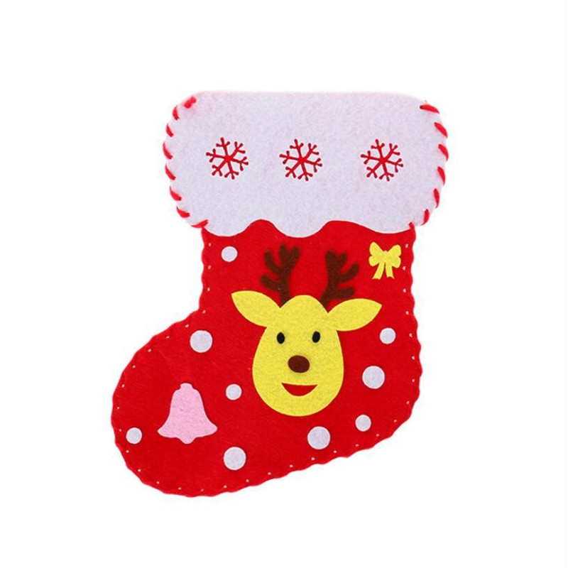 Túi Handmade Vải Nỉ Hình Chiếc Vớ Đựng Quà Noel Đáng Yêu Cho Các Bé