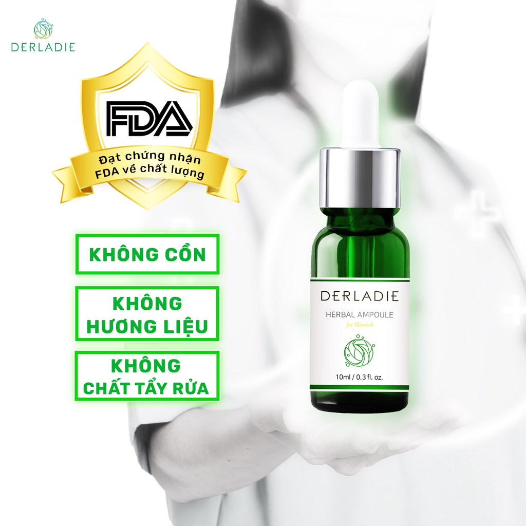 Chấm Mụn Tràm Trà Derladie Xẹp Mụn, Khô Cồi Sau 72H Derladie Herbal Ampoule For Blemish 10ML NHẬP KHẨU CHÍNH HÃNG