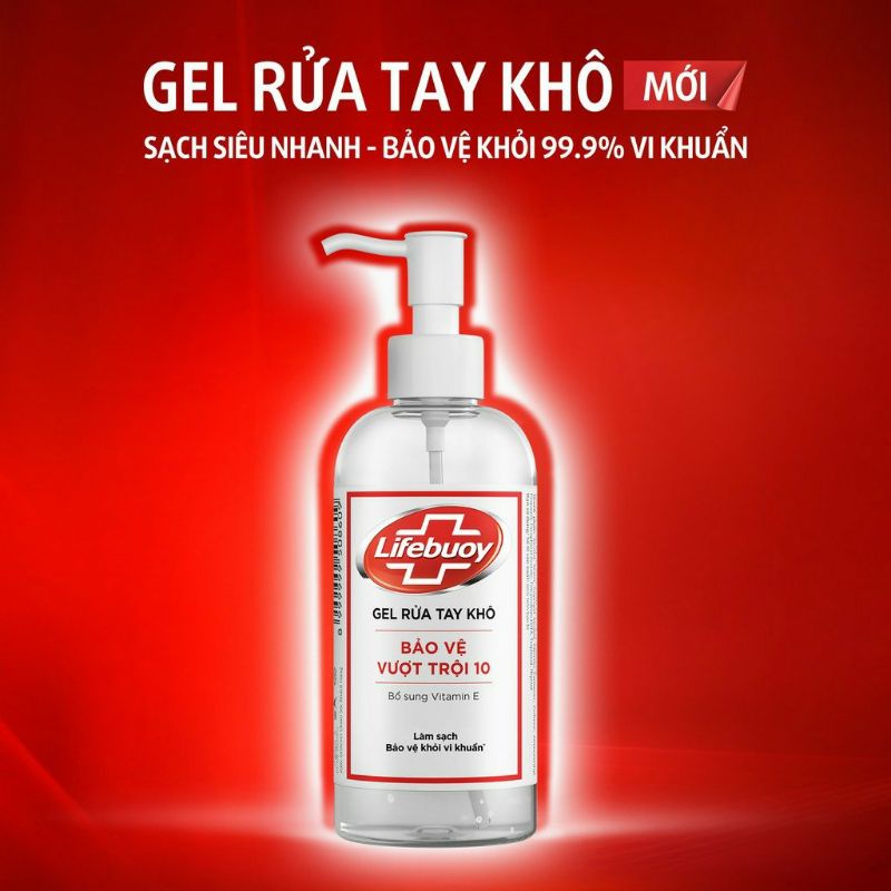 Gel rửa tay khô Lifebuoy chai có vòi 330ml