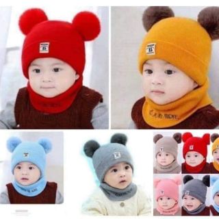 Sét mũ kèm khăn của bé