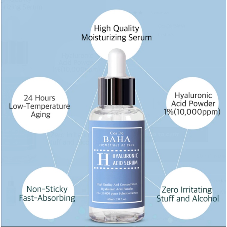 [Size 60ml] Serum cấp nước COSDE BAHA HYALURONIC ACID SERUM