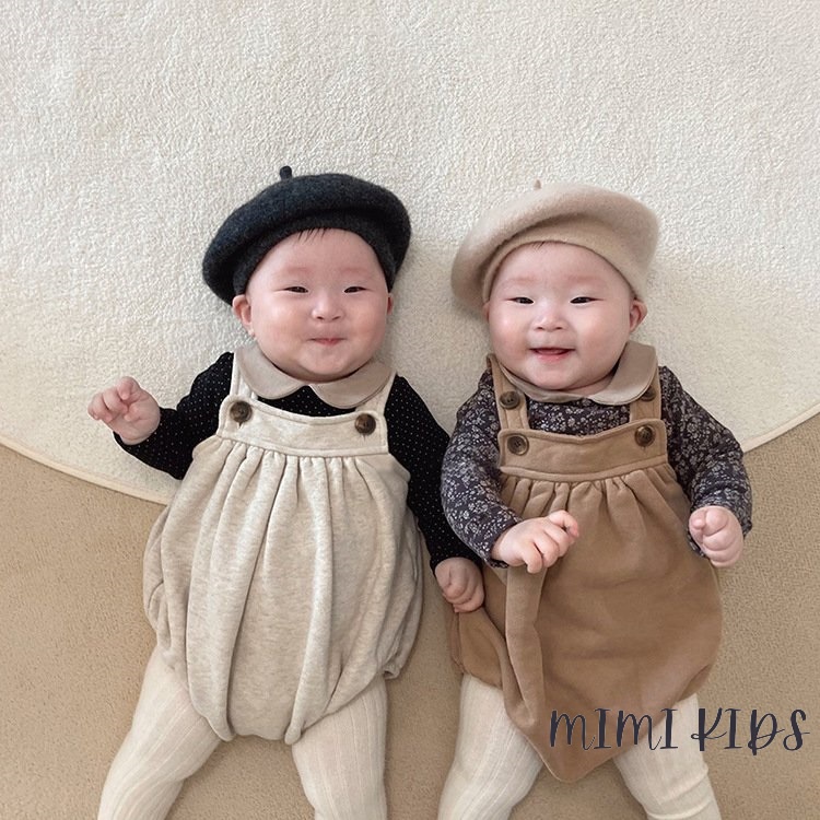 Quần yếm, romper nỉ đáng yêu phong cách Hàn Quốc bbamma cho bé Mimi Kids QA02