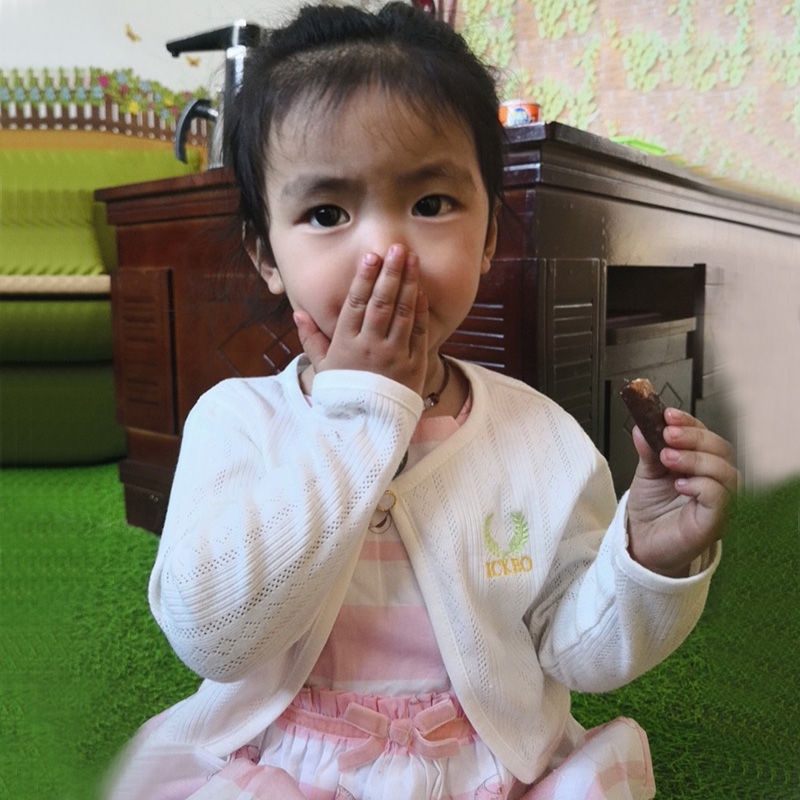 Áo Khoác Cardigan Tay Ngắn Vải Cotton Màu Trơn Thời Trang Cho Bé Gái