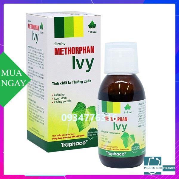 Siro ho Methorphan Ivy - Làm sạch đường hô hấp trên, giảm ho có đờm, co thắt phế quản, khó thở