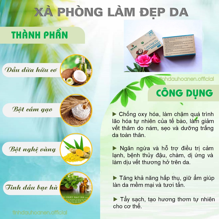 Xà Phòng Thảo Dược Hoa Nén 100g - Chăm sóc làn da an toàn, giúp da mềm mịn, ngăn ngừa rôm sảy, mụn nhọt