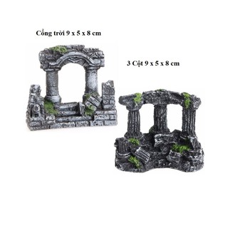 Tượng tàn tích cổ đại trang trí bể cá