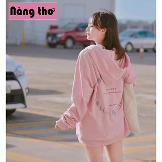 ÁO KHOÁC HOODIE NỮ CÓ NÓN IN HÌNH VÒNG TRÒN DỄ THƯƠNG [ Áo hoodie nữ rộng ] - Nàng Thơ's Shop
