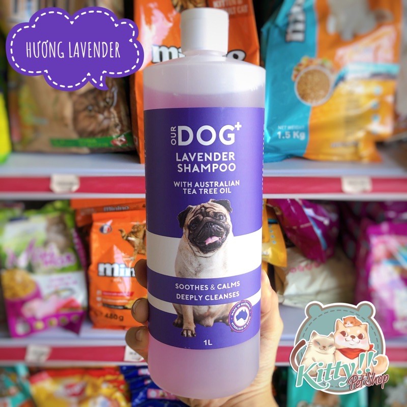 Dầu tắm Úc Our Dog 1L - Sữa tắm thơm, dưỡng lông, khử mùi hôi dành cho chó, mèo 1 lít - Kitty Pet Shop