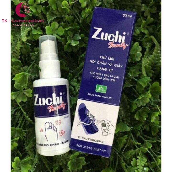 ZUCHI Xịt Giầy, Khử Mùi Hôi Chân - 50ml