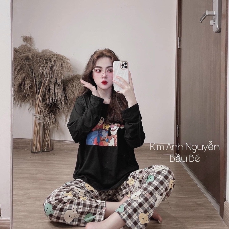 Bộ ngủ Cotton họa tiết đáng yêu  Bộ mặc nhà
