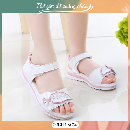 (C1) Dép Sandal Quai Ngang Kiểu Dáng Classic Dành Cho Bé Đính Kèm Nơ Thời Trang - Hàng Quảng Châu Cao Cấp