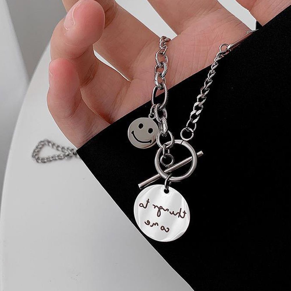 Vòng cổ choker hình mặt cười phối tua rua phong cách cổ điển Hàn Quốc cho nam và nữ