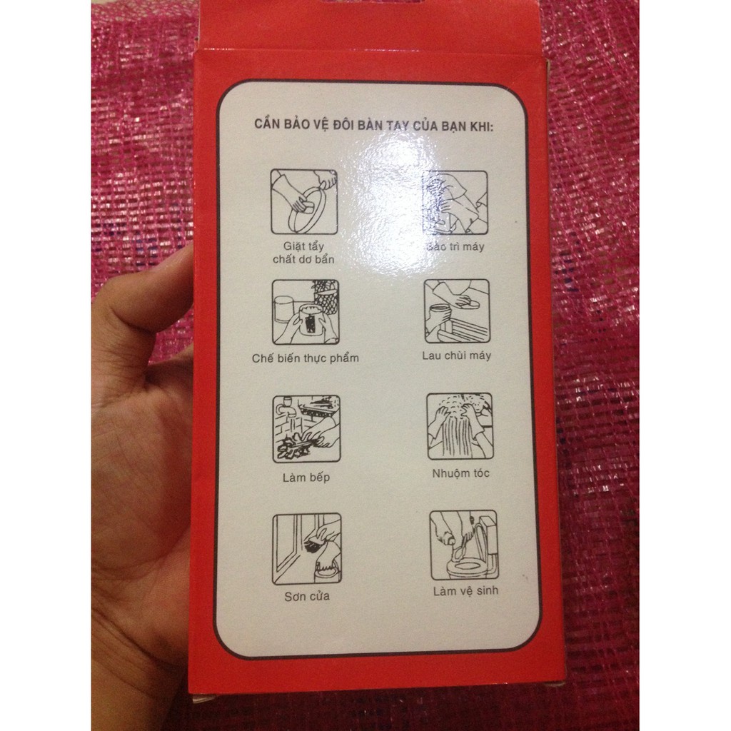[Tổng Kho Sỉ] Hộp Bao Găng Tay Nilon Tiện Dụng Đỏ TH001 (40~50 Chiếc)