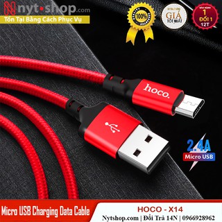 Cáp Sạc Nhanh Hoco X14 Dây dù cao cấp | Hỗ trợ sạc nhanh 2.4A