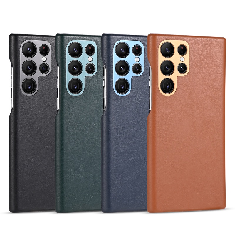 Ốp Điện Thoại Da Bò Kiểu Doanh Nhân Sang Trọng Cho Galaxy S22 Ultra S22 Galaxy S22+