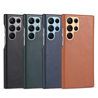 Ốp Điện Thoại Da Bò Kiểu Doanh Nhân Sang Trọng Cho Galaxy S22 Ultra S22 Galaxy S22+