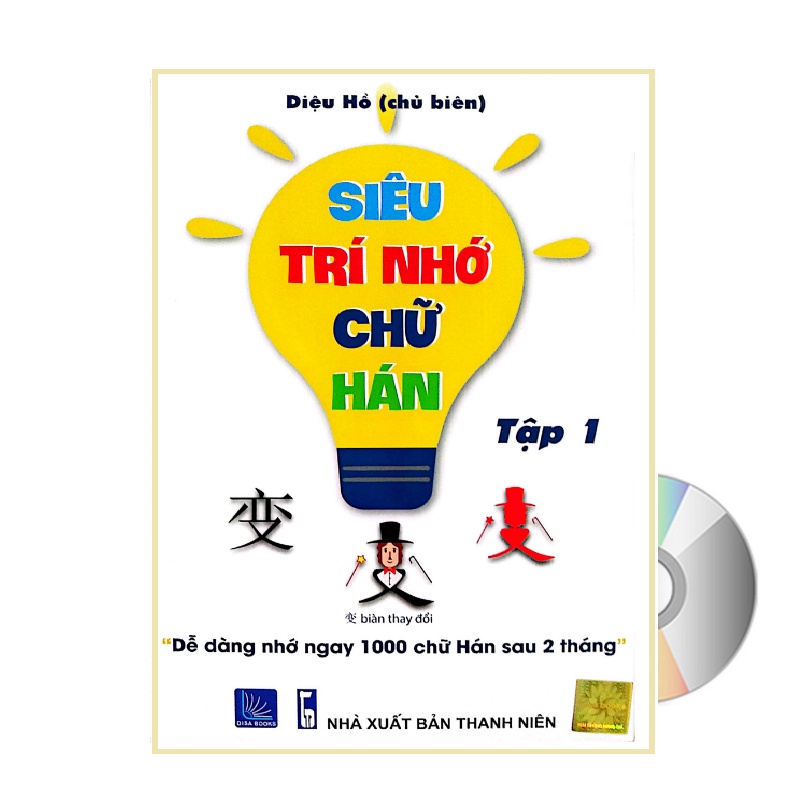 Sách-Siêu trí nhớ chữ hán Tập 1 (in màu có hướng dẩn từng nét bút)+DVD tài liệu