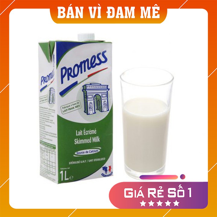 SỮA TƯƠI KHÔNG BÉO KHÔNG ĐƯỜNG PROMESS 1L - XUẤT XỨ: PHÁP