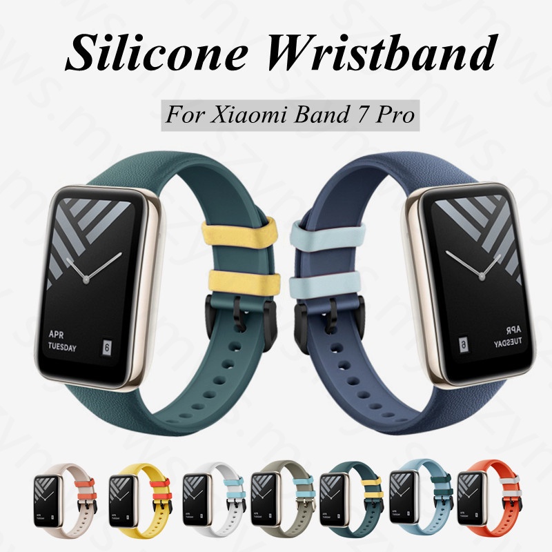 Dây Đeo Thay Thế Chất Liệu Silicon Màu Trơn Cho Xiaomi Mi Band 7 Pro