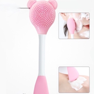 Cọ rửa mặt đắp mặt nạ 2 đầu silicon