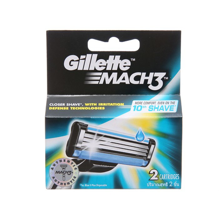 Hộp 2 lưỡi dao cạo râu Gillette Mach 3 ( 3 lưỡi )