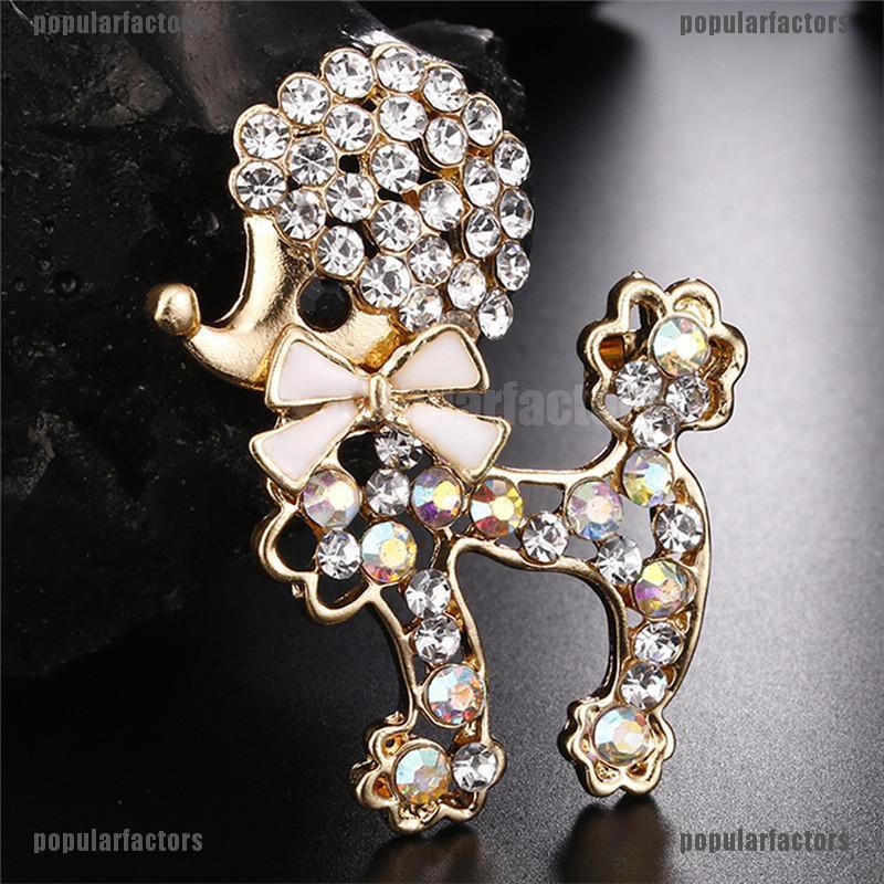 Ghim Cài Áo Hình Cún Con Đính Đá Lấp Lánh Dễ Thương