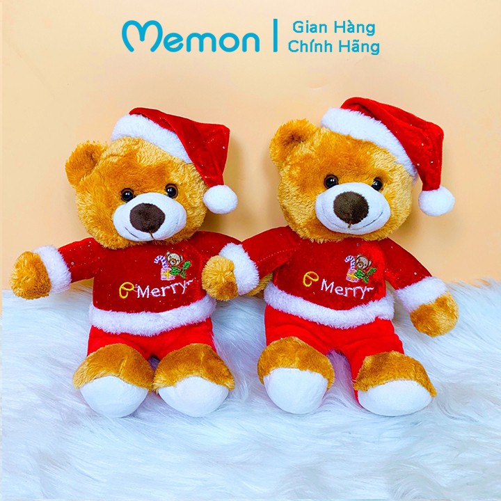 Gấu Bông Teddy đội mũ Noel Memon Cao Cấp