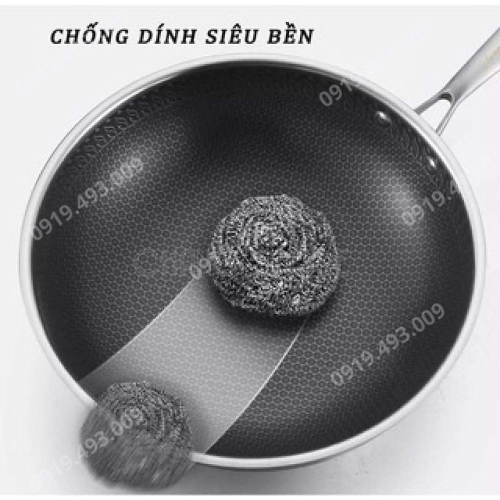 CHẢO CHỐNG DÍNH CHẢO VÂN TỔ ONG SÂU LÒNG SIZE 32 CM (ảnh thật)