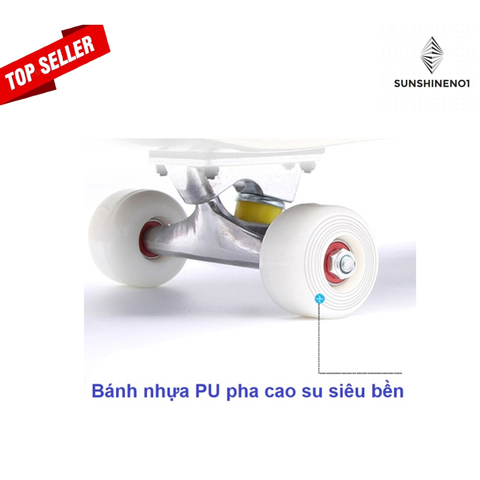 Ván trượt Skateboard Mặt nhám Caro Chính hãng - Siêu bền - Vặn ván