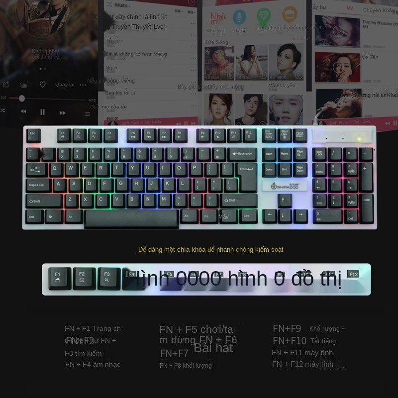 Bàn phím chơi game dạ quang, chuột, cảm ứng cơ, ăn gà, game, máy tính để bàn, USB có dây đen trắng đa năng | BigBuy360 - bigbuy360.vn