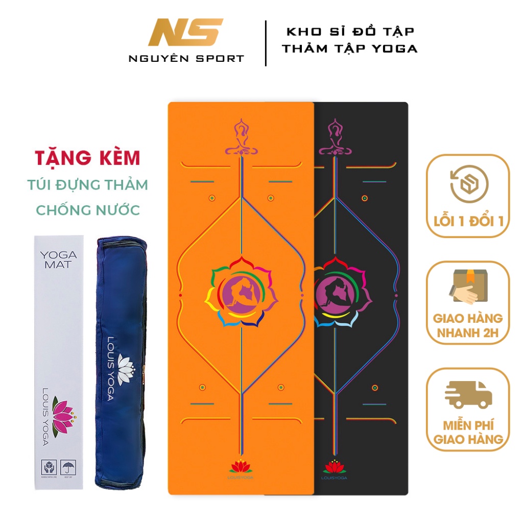 Thảm tập yoga cao su cao cấp 183x68x0.5cm định tuyến - Chất liệu cao su chống thấm, chống trơn, trượt