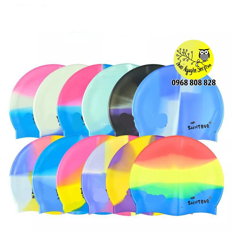 Mũ bơi silicon co giãn cho trẻ em và người lớn-T3A1