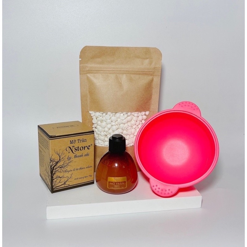 Combo 100g sáp + chén silicon + mỡ trăn