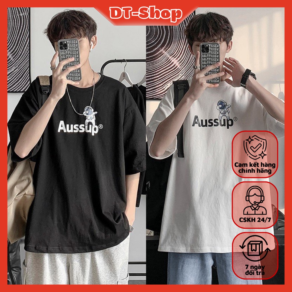 Áo Thun Nam Nữ Tay Lỡ Unisex Phông Trơn Oversize Form Rộng Basic Tee Hình Phi Hành Gia