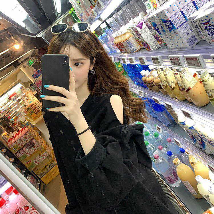 Áo Thun SWEATER Tay Nơ 🦋 Áo Nỉ Da Cá Nữ Tay Bồng Dáng Rộng Ulzzang 2 Màu 🦋