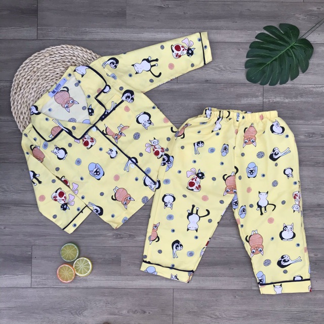 Bộ mặc nhà Pijama vải Kate tay dài quần dài cho bé trai (12-30KG) HIROKIDS