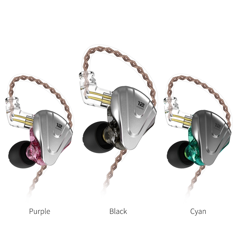 KZ ZSX Metal Headset 5BA+1DD Hybrid 12 Units HIFI Bass Earbuds In Ear Monitor Headphones Sport Noise Cancelling Earphone