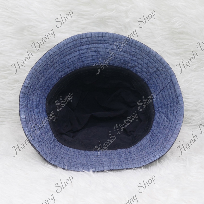 Nón bucket tai bèo jean thêu chữ phong cách thời trang phù hợp cả nam lẫn nữ
