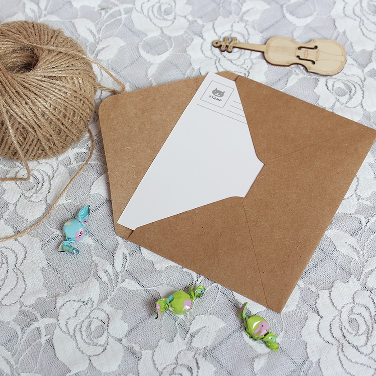 Bao thư giấy kraft danh cho thiệp cảm ơn và danh thiếp