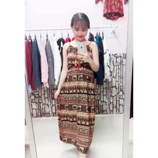 Đầm maxxi thổ cẩm